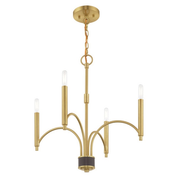 Wisteria 4 Light Satin Brass Mini Chandelier