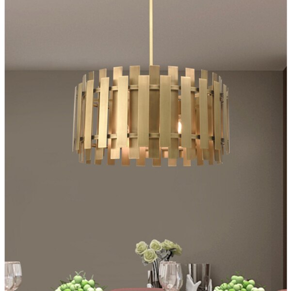 Greenwich 6 Light Natural Brass Pendant