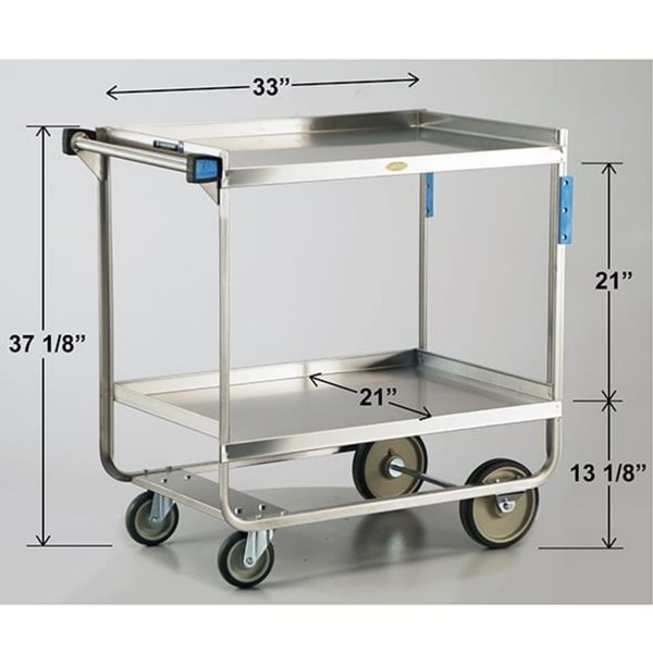 Stainless Steel 2 Shelf Utility Cart, 700 lb Capacity, 21