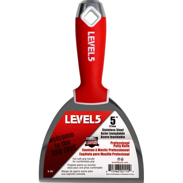 Putty Knife, SS, Soft Grip, 5