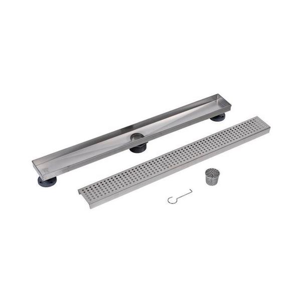 Designline⢠28 in. Stainless Steel Shower Linear Drain Square Grate