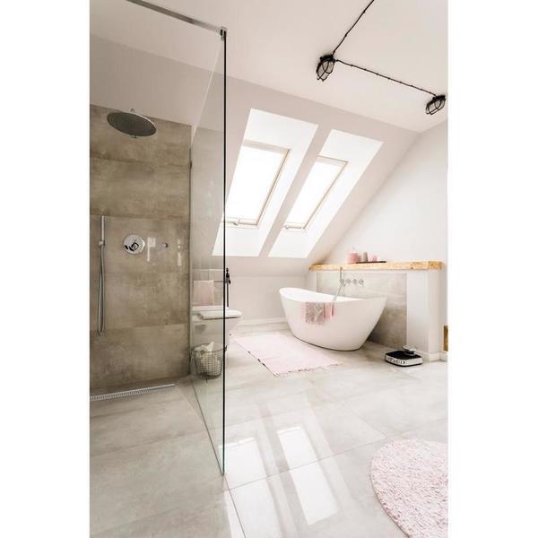 Designline⢠28 in. Stainless Steel Shower Linear Drain Square Grate