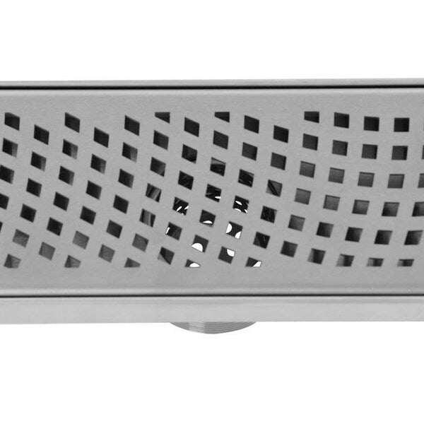 Designline⢠28 in. Stainless Steel Linear Shower Drain Wave Grate