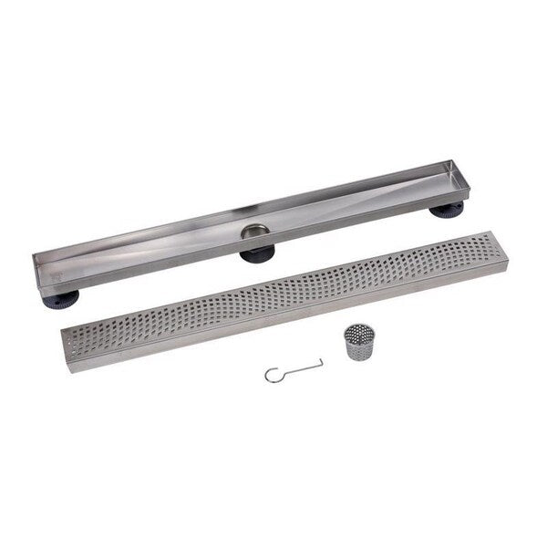 Designline⢠28 in. Stainless Steel Linear Shower Drain Wave Grate