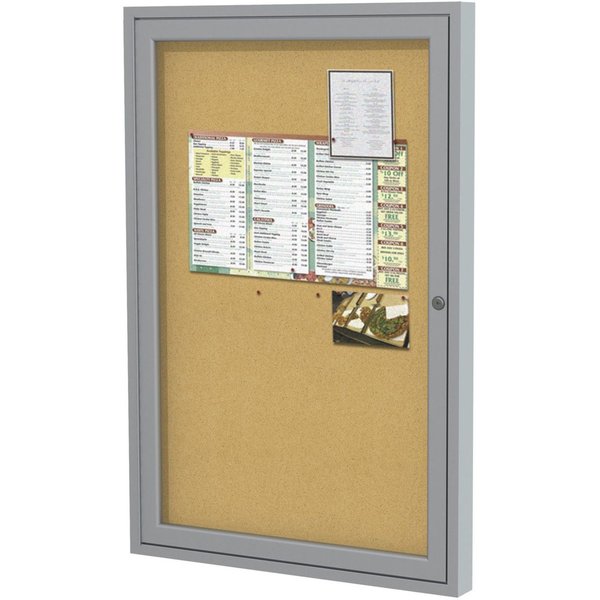 Enclosed Cork Bulletin Board 24x18 In., 1 Door