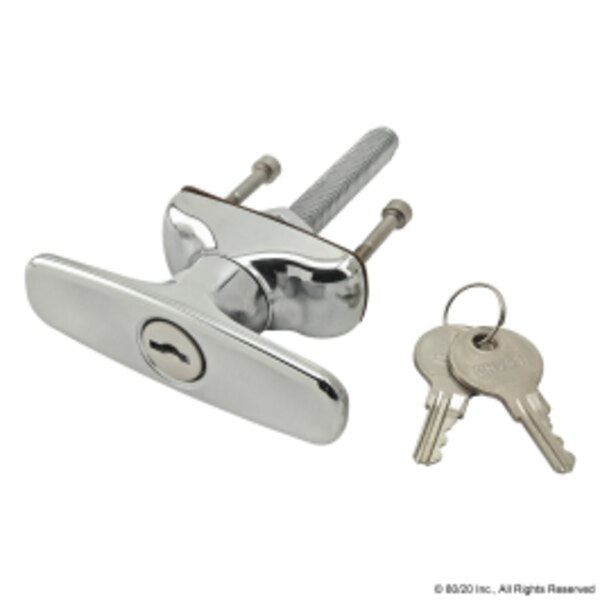 Chrome Furniture T-Handle - Locking