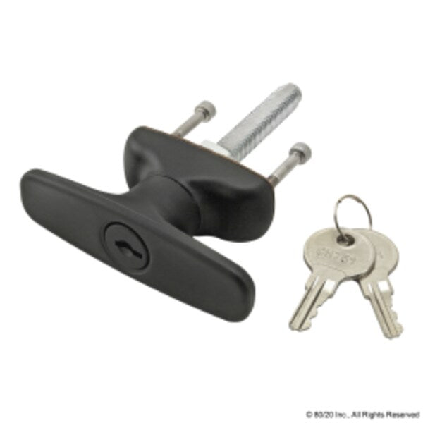 Black T-Handle W/Lock Clockwise