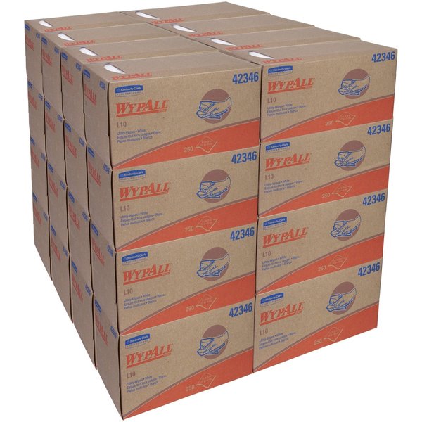 Wipers, L10, Lightweight, PK24, White, 2-Ply Paper