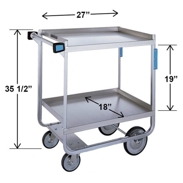 Stainless Steel Utility Cart; 700 Lb Capacity, 2 Shelf, 18