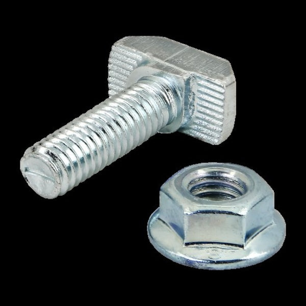 Drop-In T-Stud M6X20mm, Flanged Hex Nut