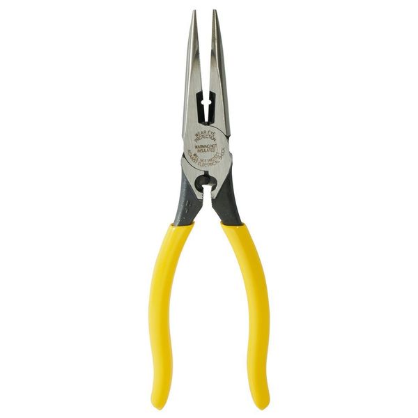 8 7/16 in D203 Needle Nose Plier, Side Cutter Plastic Dipped Handle