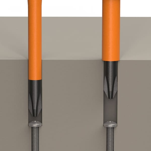 Flip-Blade Insulated Screwdriver, 2-in1, Ph Bit #2, Sl Bit 1/4-Inch