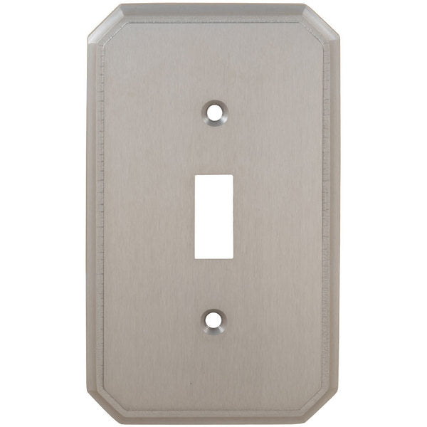 Single Traditional Switch Plate, Number of Gangs: 1 Solid Brass, Polished Chrome Plated Finish