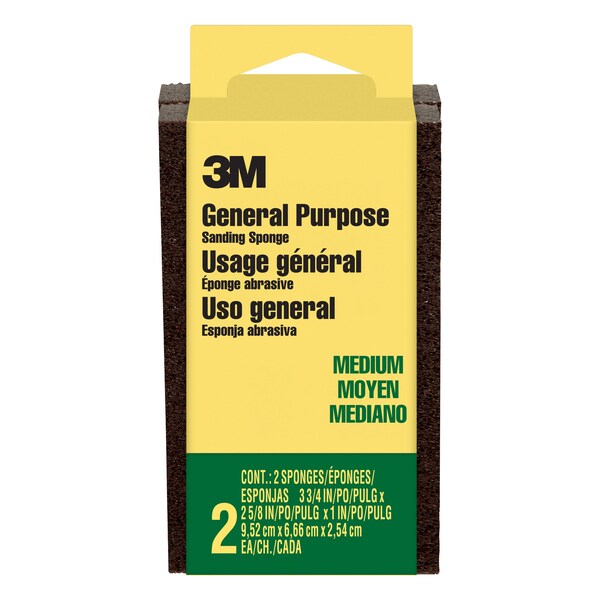 Sanding Sponge, Medium, 3 3/4