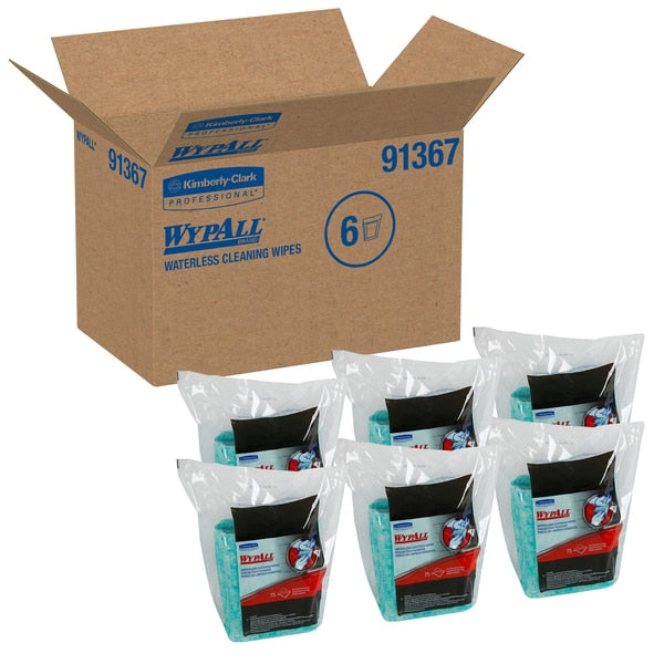 Cleaning Wipes, Green, Refill, Meltblown Polypropylene, Nonporous Surface, Tool, Hand, 75 Wipes