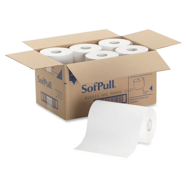 Pacific Blue Ultra Hardwound Paper Towels, 1, Continuous Roll, 400 ft, White, 6 PK