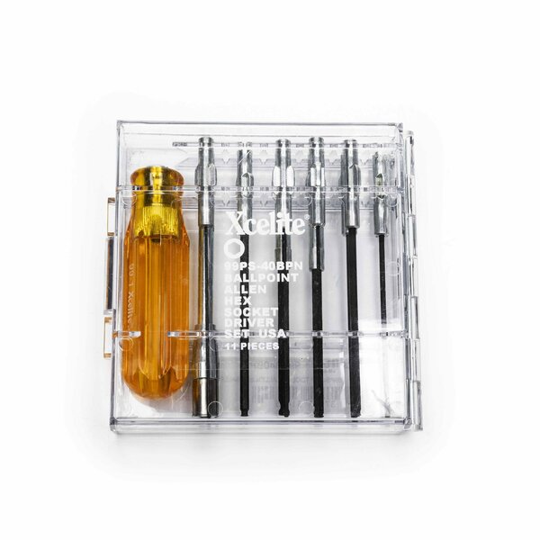 Prec. Screwdriver Set, Ball Hex, SAE, 11pcs