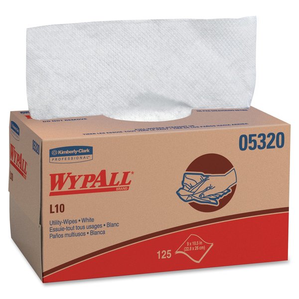 Dry Wipe, White, Pop Up Box, Paper, 18 PK, 125 Wipes, 9 in x 10 1/4 in