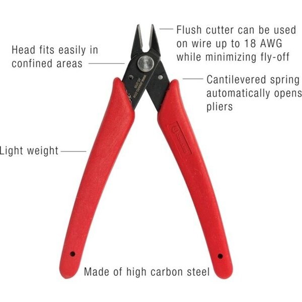5 in Diagonal Cutting Plier Flush Cut Oval Nose Uninsulated