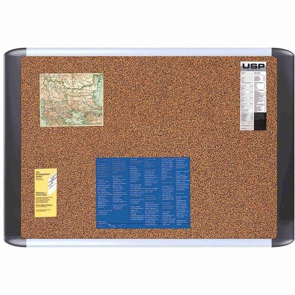 Tech Cork Board 3 ft.x4ft., Aluminum Frame