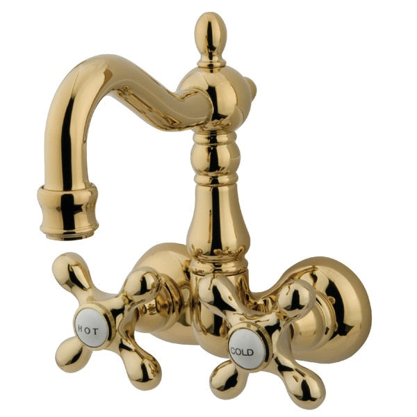 Wall-Mount Clawfoot Tub Faucet, Polished Brass, Tub Wall Mount