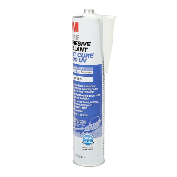 UV-Resistant Fast Cure 4000 UV Gasket Sealant, 10 oz, White, Temp Range -40 to 190 Degrees F