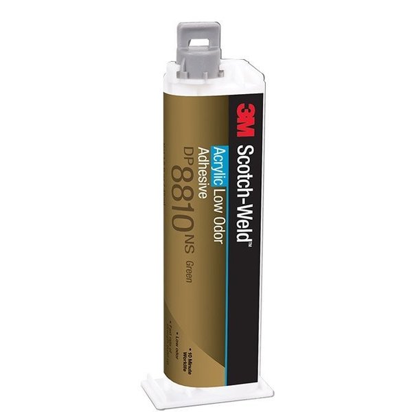 Acrylic Adhesive, Black, 10 to 1 Mix Ratio, 21 min Functional Cure, Dual-Cartridge