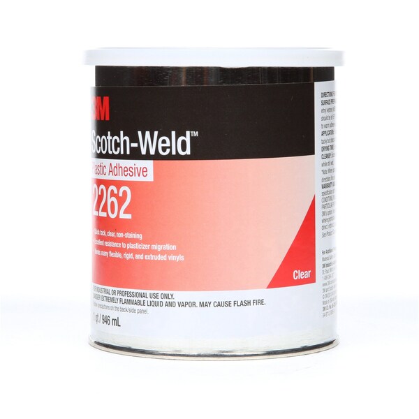 Plastic Adhesive, 2262 Series, clear, 1 qt, Can