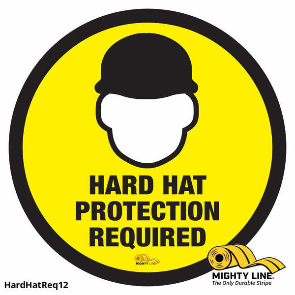 Hard Hat Required, Floor Marking Sign, 1, HARDHATREQ12