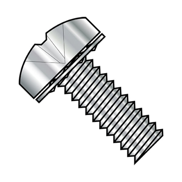 #10-32 x 1/2 in Phillips Pan Machine Screw, Plain Steel, 3000 PK