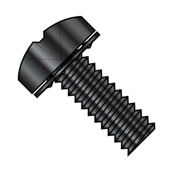#10-32 x 1/2 in Phillips Pan Machine Screw, Black Oxide Steel, 5000 PK