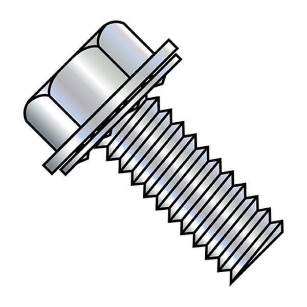 #10-32 x 1/2 in Hex Hex Machine Screw, Zinc Plated Steel, 5000 PK