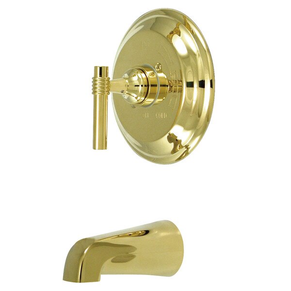 Tub and Shower Faucet, Polished Brass, Wall Mount
