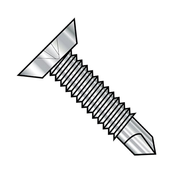 #12-24 x 11/16 in Phillips Flat Machine Screw, Plain Stainless Steel, 1250 PK