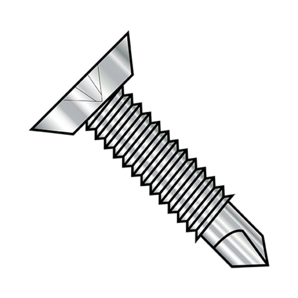 #10-32 x 5/8 in Phillips Flat Machine Screw, Plain Stainless Steel, 1250 PK