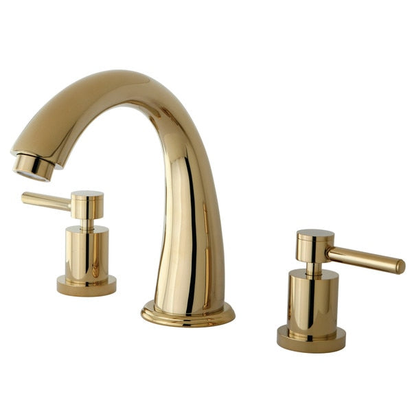 Roman Tub Faucet, Polished Brass, Deck Mount