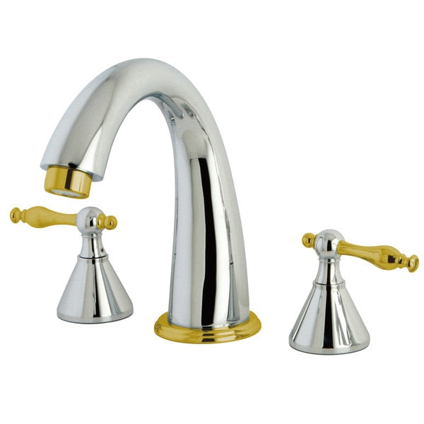 Roman Tub Faucet, Polished Chrome/Polished Brass, Deck Mount