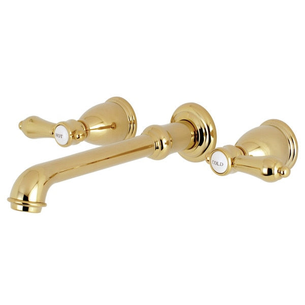 Roman Tub Faucet, Polished Brass, Wall Mount