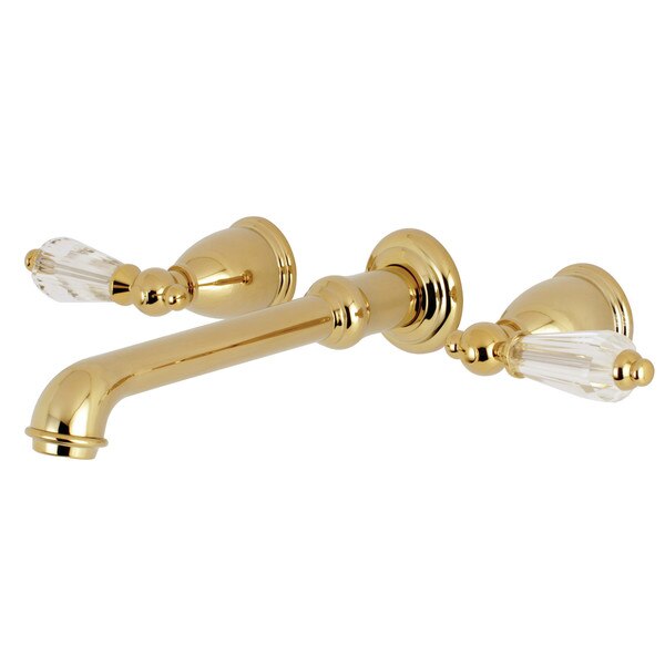 Roman Tub Faucet, Polished Brass, Wall Mount
