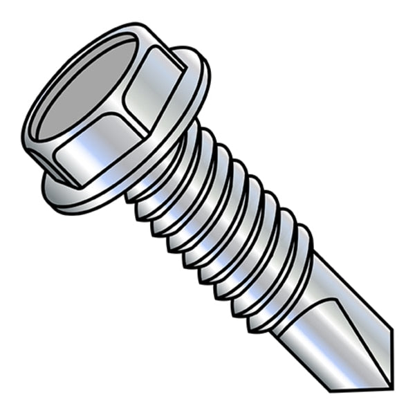 #10-32 x 1/2 in Hex Hex Machine Screw, Zinc Plated Steel, 4000 PK