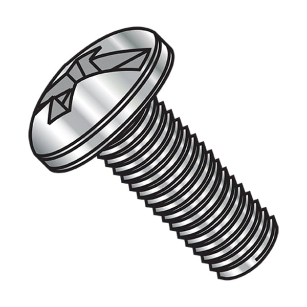 #10-32 x 1/2 in Combination Phillips/Slotted Pan Machine Screw, Plain Steel, 3500 PK