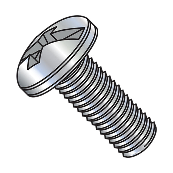 #10-32 x 1-1/2 in Combination Phillips/Slotted Pan Machine Screw, Zinc Plated Steel, 2000 PK