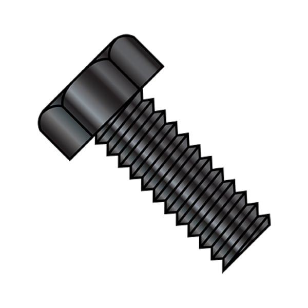 #10-32 x 1/2 in Hex Hex Machine Screw, Black Oxide Steel, 7000 PK