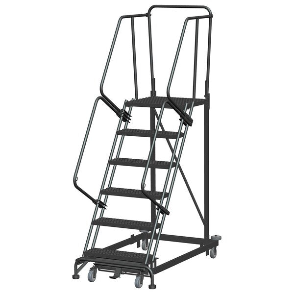 Safety Rolling Ladder, Steel, 60 in.H
