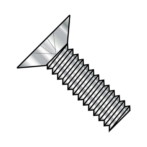 #10-32 x 1 in Phillips Flat Machine Screw, Plain Steel, 2000 PK