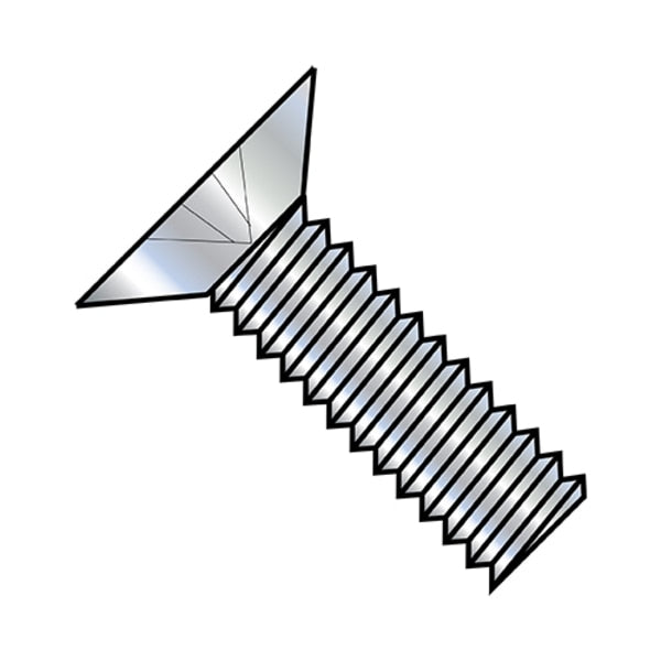 #10-32 x 1/4 in Phillips Flat Machine Screw, Zinc Plated Steel, 10000 PK