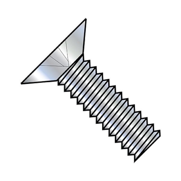 #10-32 x 1 in Phillips Flat Machine Screw, Zinc Plated Steel, 6000 PK