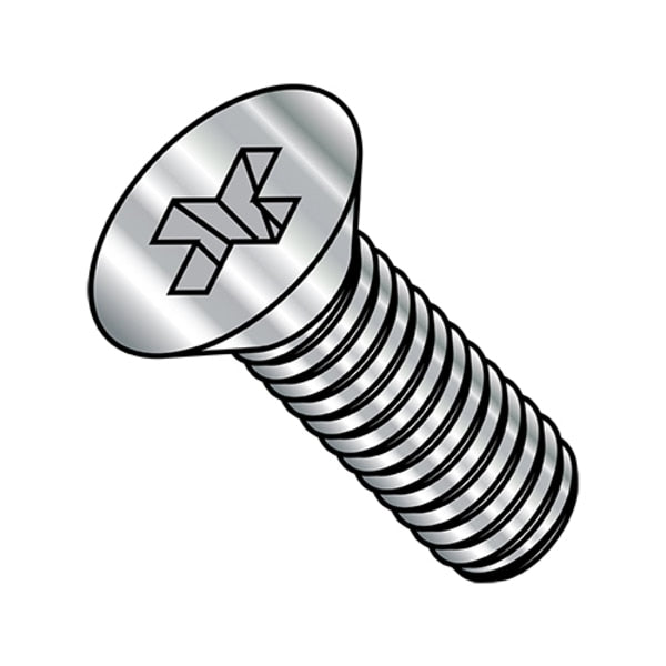 #10-32 x 1 in Phillips Flat Machine Screw, Plain Stainless Steel, 2000 PK