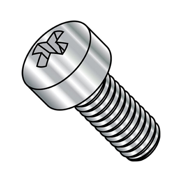 #10-32 x 1 in Phillips Fillister Machine Screw, Plain Steel, 2000 PK