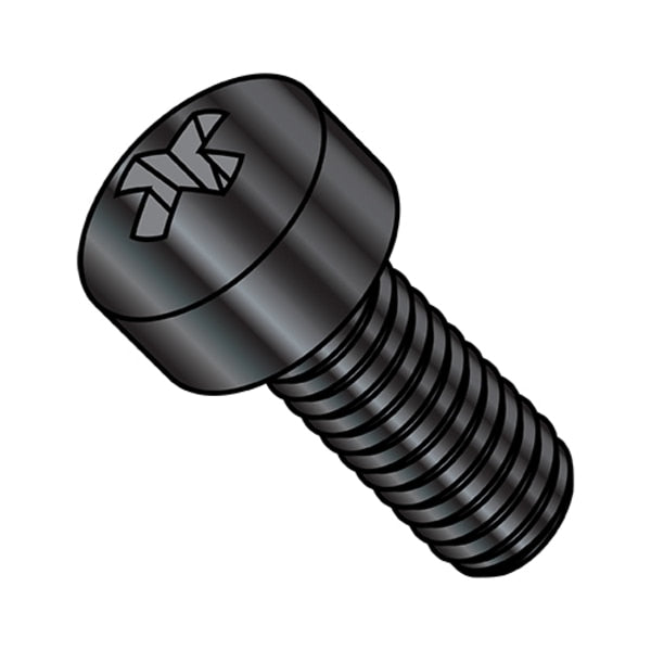 #10-32 x 1-1/4 in Phillips Fillister Machine Screw, Black Oxide Steel, 3000 PK
